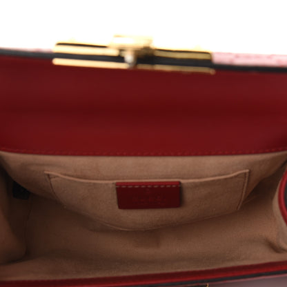 Gucci Guccissima Small Padlock Shoulder Bag Hibiscus Red 5 of 9