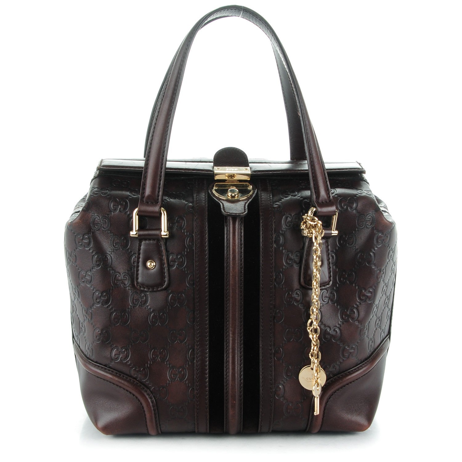 Gucci Guccissima Treasure Boston Dark Brown 1 of 10