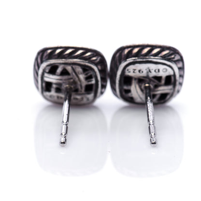 David Yurman Sterling Silver Diamond 5mm Pave Albion Earrings 4 of 6