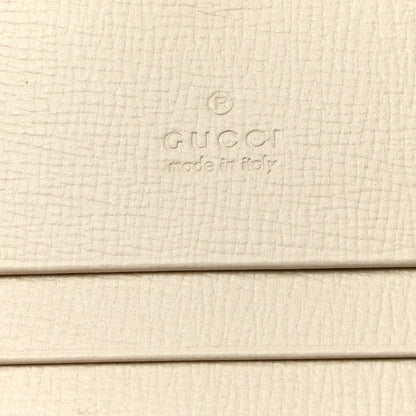 Gucci GG Supreme Monogram Azalea Calfskin Horsebit 1955 Card Case Wallet Beige Ebony Mystic White 6 of 8