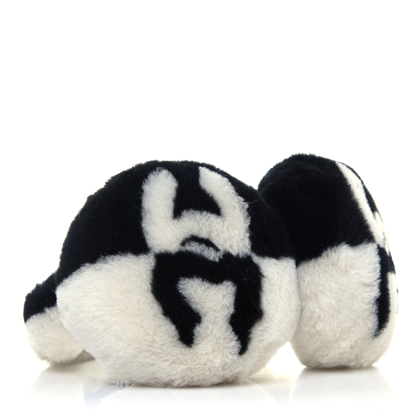 Shearling CC Ear Muffs Black White