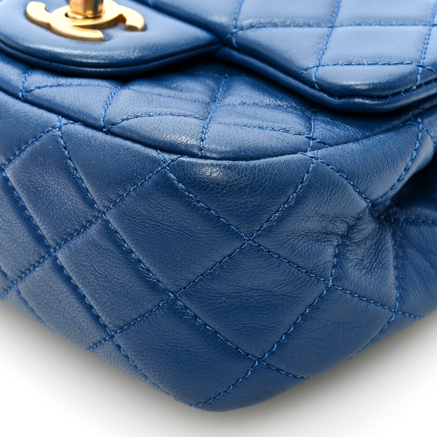 Chanel Lambskin Quilted Mini Pearl Crush Flap Blue 9 of 9