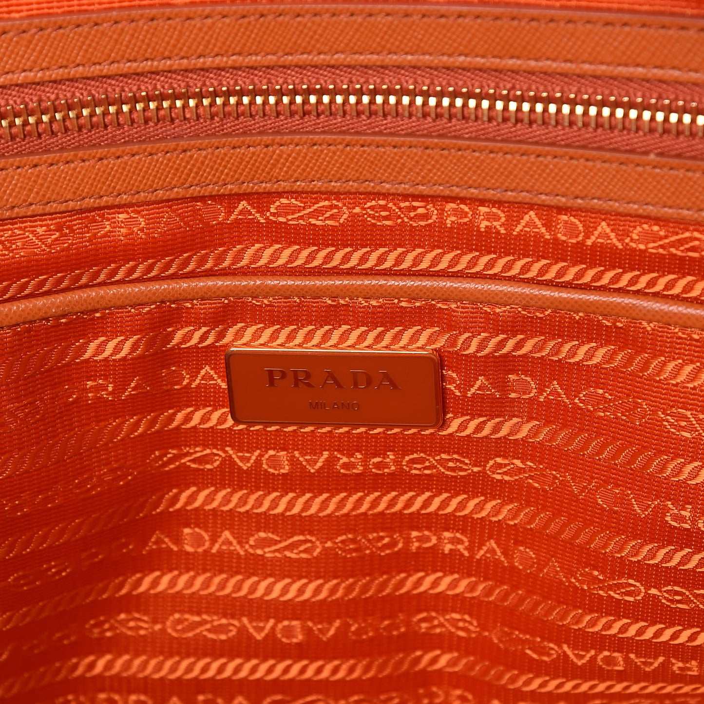Tessuto Nylon Saffiano Tote Papaya