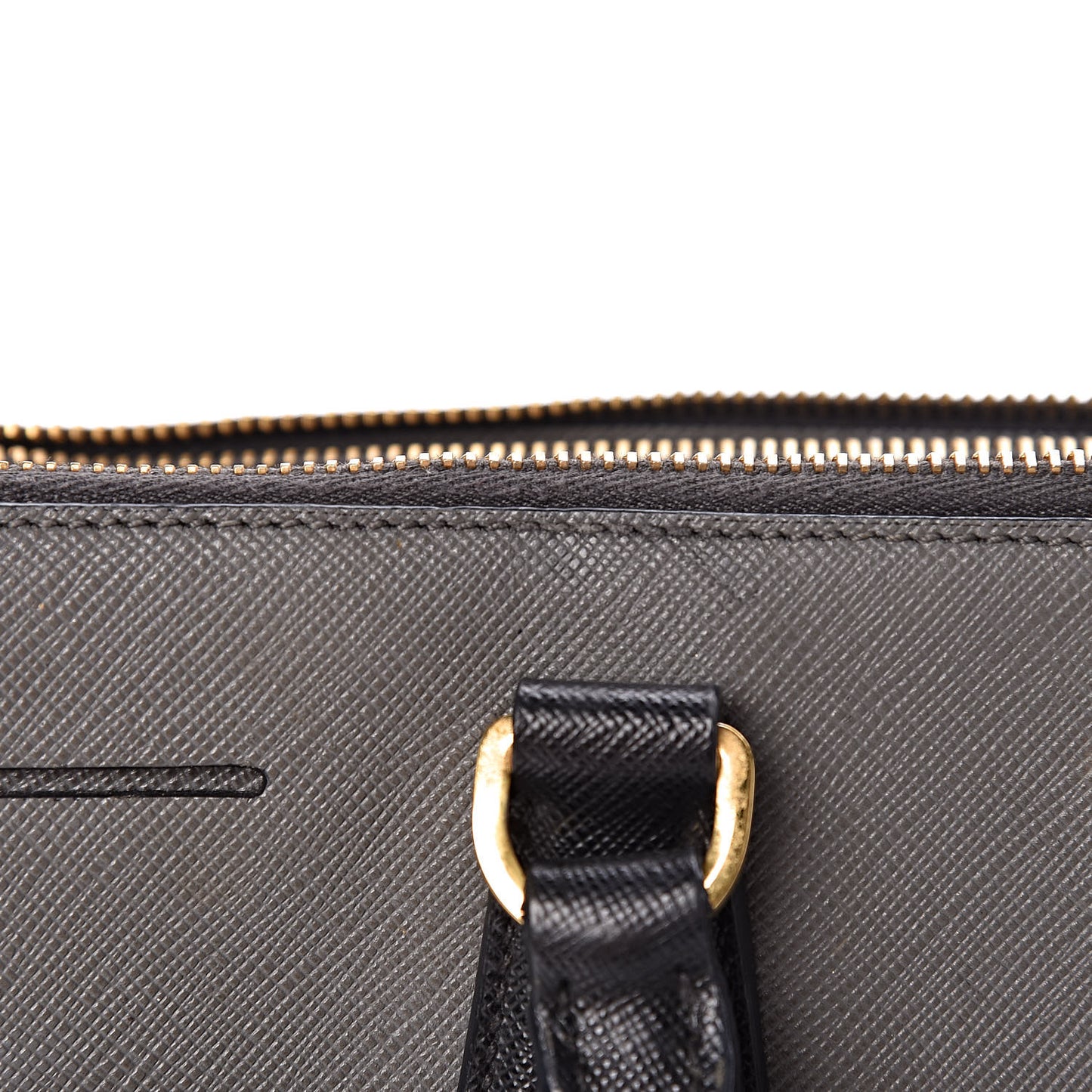 Saffiano Lux Bi-Color Medium Tote Mercurio Black