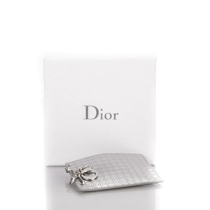 Christian Dior Metallic Calfskin Mico-Cannage Lady Dior Card Holder Silver 7 of 7