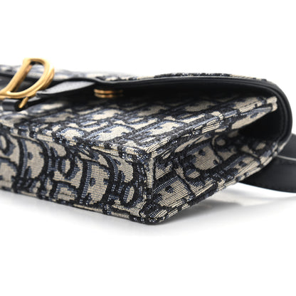 Christian Dior Oblique Saddle Belt Bag Blue 8 of 9