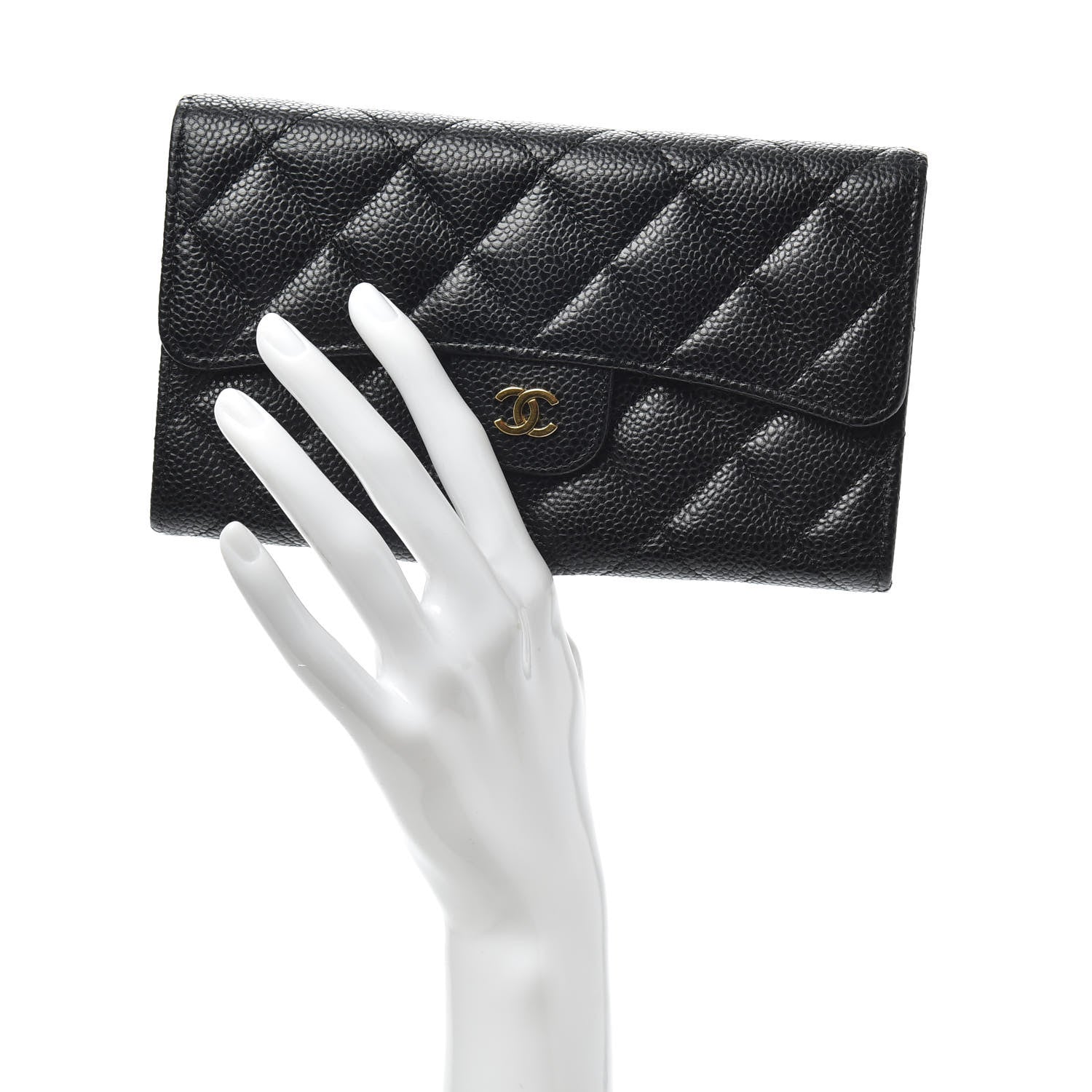 Chanel Caviar Quilted Large Flap Wallet Black 2 of 8
