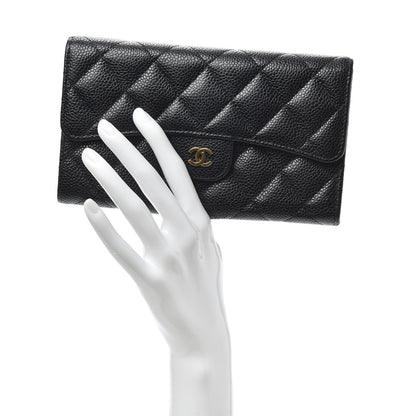Chanel Caviar Quilted Large Flap Wallet Black 2 of 8
