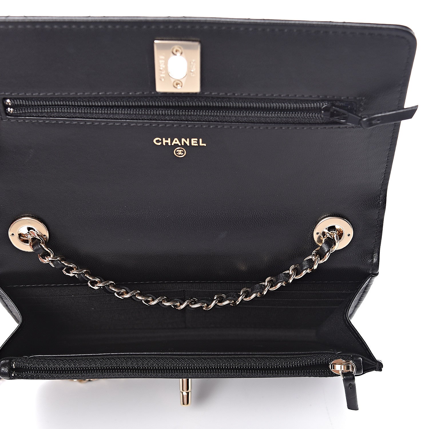 Chanel Lambskin Quilted Trendy CC Wallet On Chain WOC Black 5 of 11