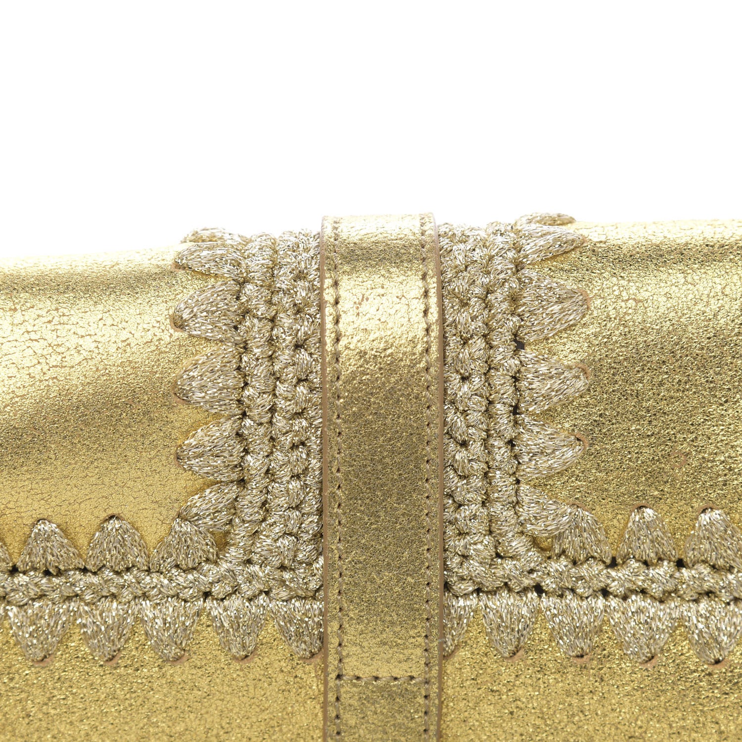 Saint Laurent Metallic Calfskin Macrame Medium College Monogram Satchel Gold 10 of 11