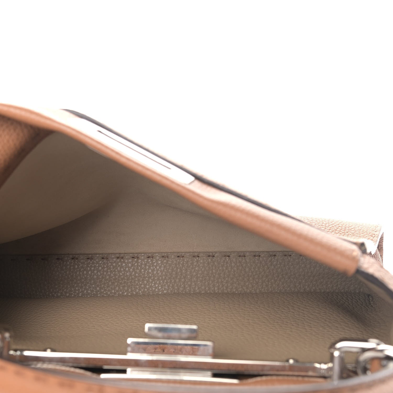 Fendi Cuoio Romano Selleria Bi-Color Medium Peekaboo Iconic Satchel Mou Deserto 5 of 8