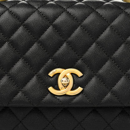 Chanel Caviar Lizard Embossed Quilted Small Coco Handle Flap Black 8 of 13