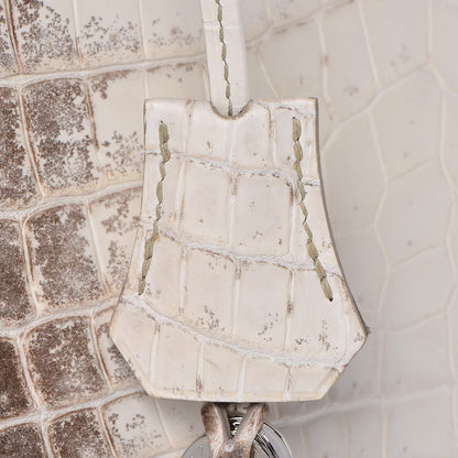 Hermes Matte Niloticus Crocodile Himalaya Birkin 30 Blanc 26 of 49