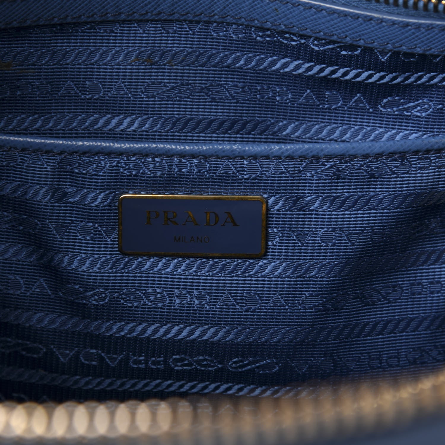 Prada Saffiano Lux Large Promenade Tote Bluette 6 of 13