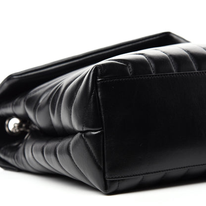 Saint Laurent Calfskin Y Quilted Monogram Medium Loulou Chain Satchel Black 6 of 11