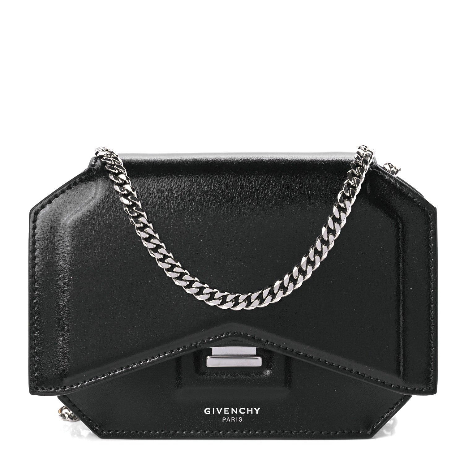 Givenchy Calfskin Bow Cut Chain Wallet Black 1 of 10