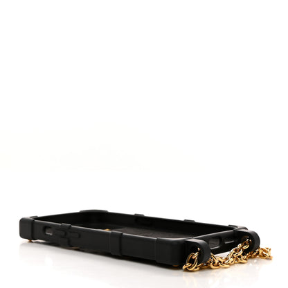 Louis Vuitton Rubber Monogram Trunk With Chain iPhone 14 Pro Case Black 4 of 7