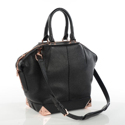 Alexander Wang Pebbled Calfskin Small Emile Soft Black Rose Gold Hardware 3 of 7