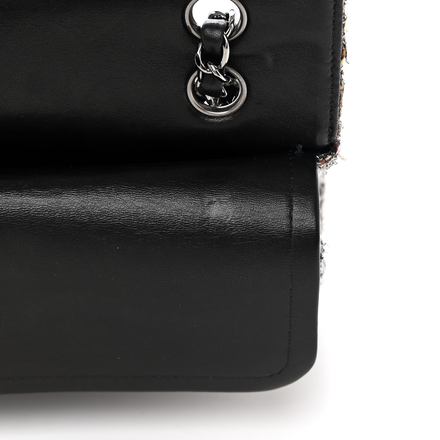 Chanel Metallic Tweed Medium Double Flap Black White 13 of 20