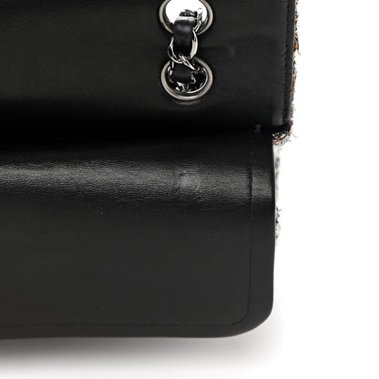 Chanel Metallic Tweed Medium Double Flap Black White 13 of 20