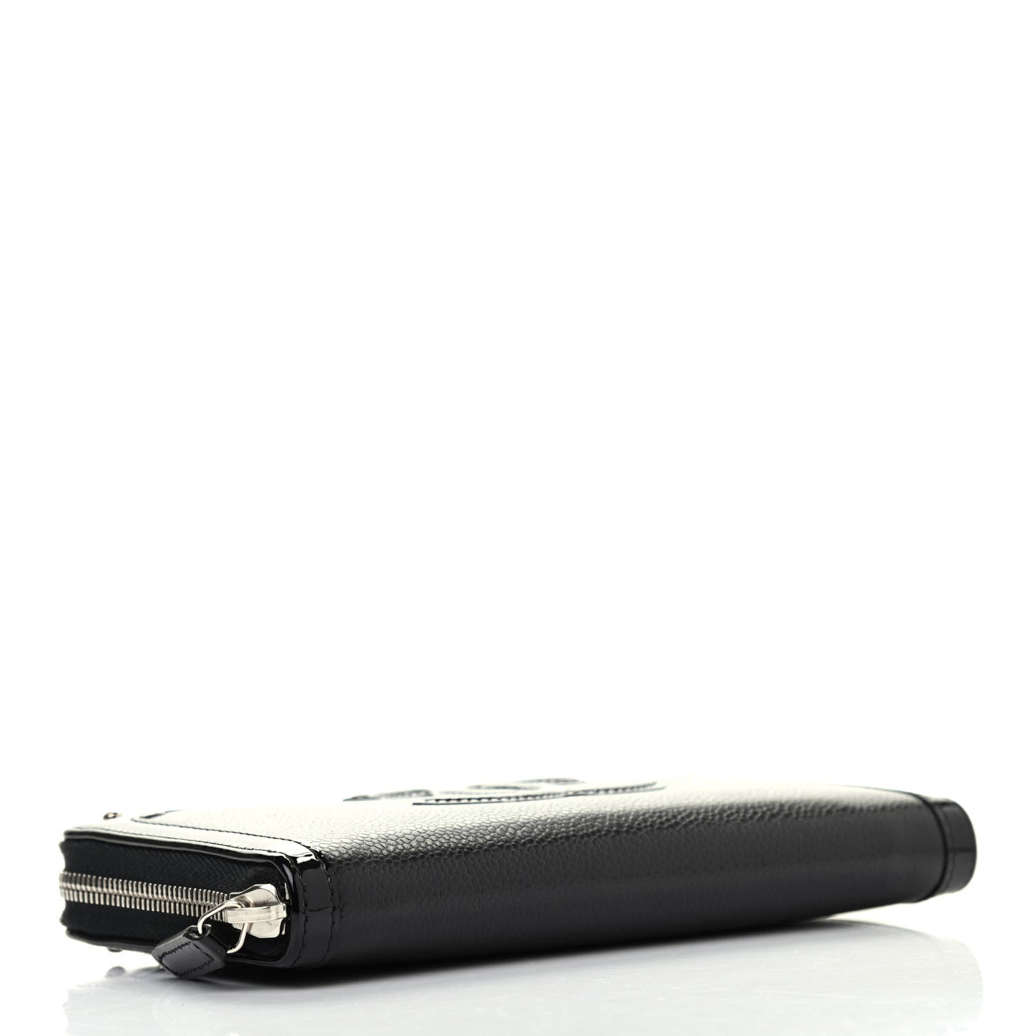 Chanel Caviar Patent Small CC Contour Zip Around Wallet Black 3 of 4