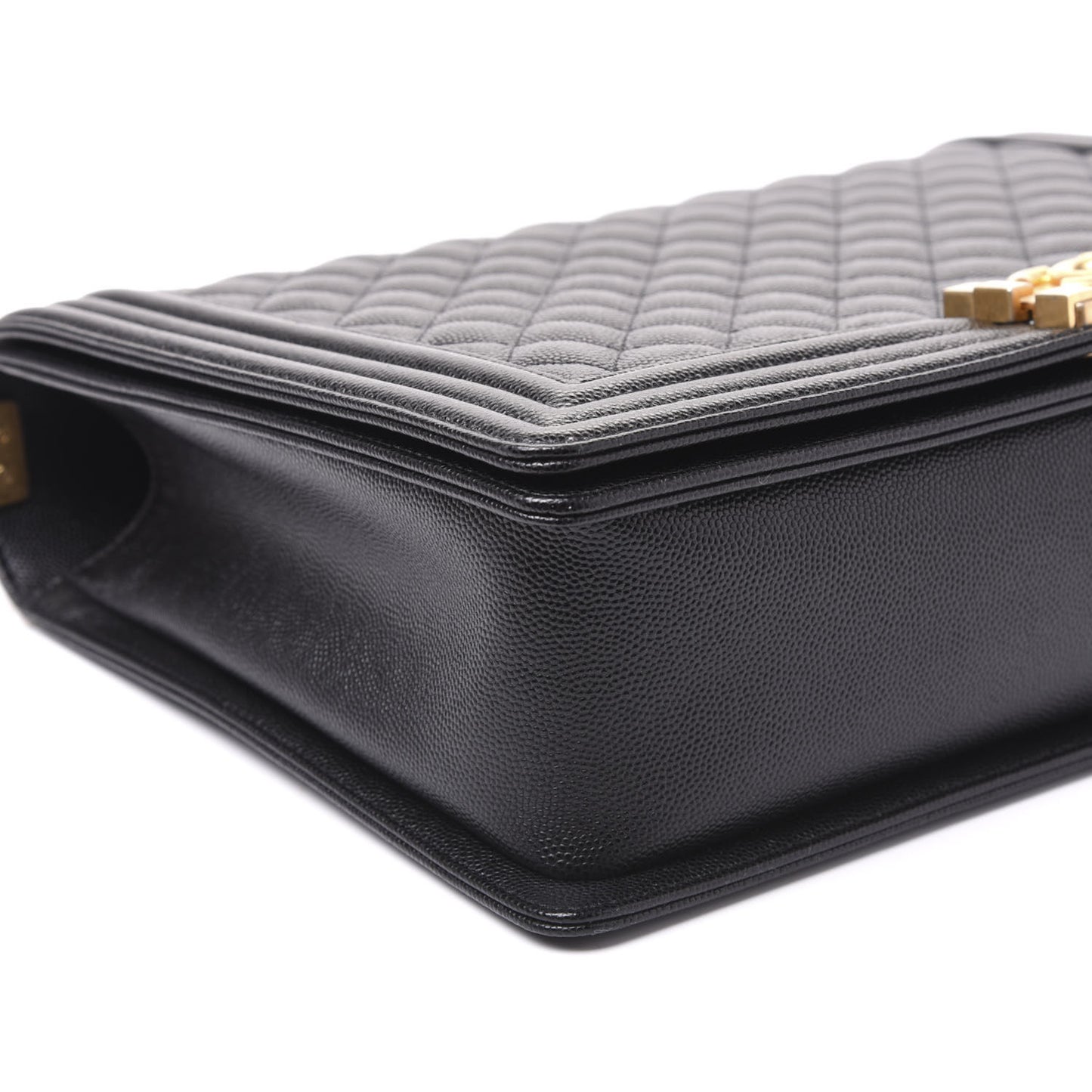 Caviar Quilted Large Boy Flap Black