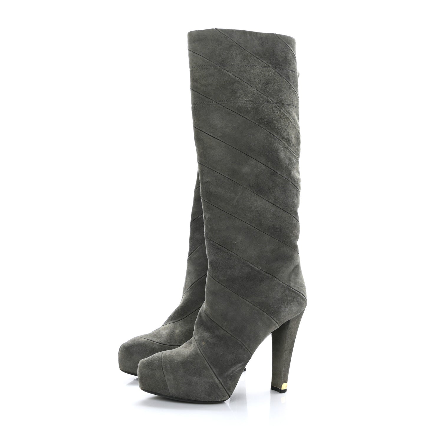 Suede High Boots 38.5 Grey