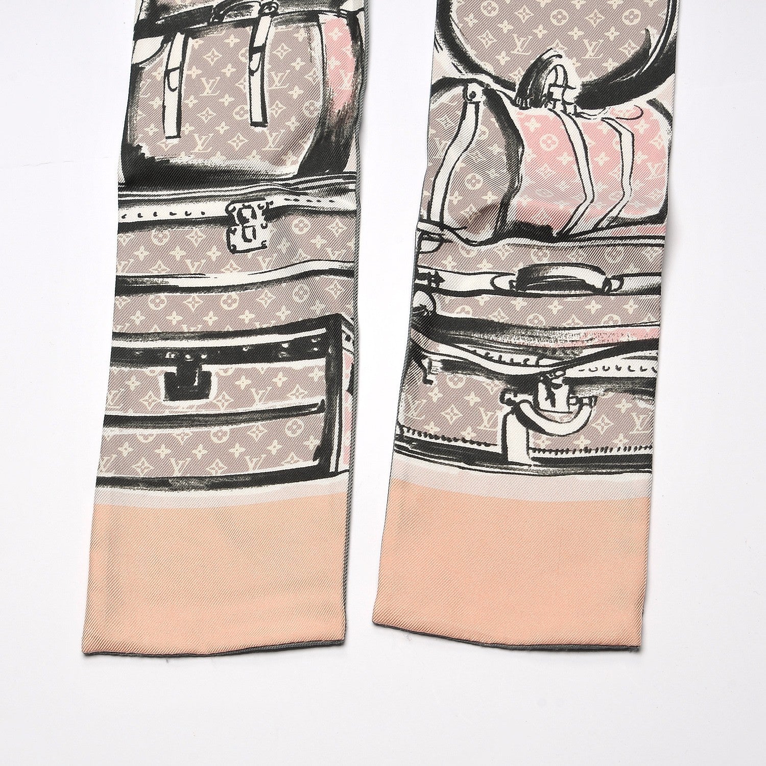 Louis Vuitton Silk Monogram Trunks Bandeau Rose Poudre 3 of 4