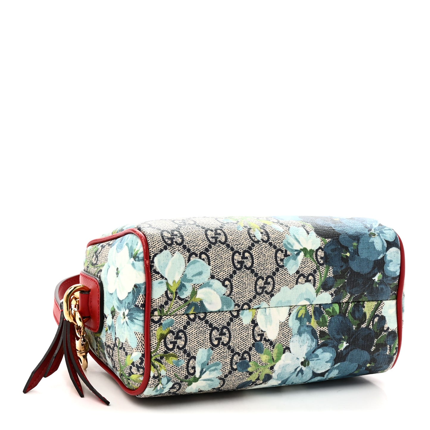 GG Supreme Monogram Blooms Mini Boston Navy Blue Hibiscus