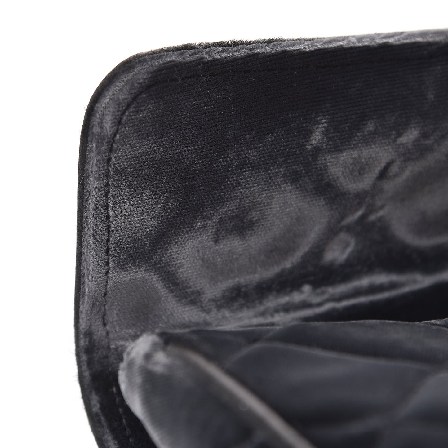 Velvet Quilted East West Flap Black