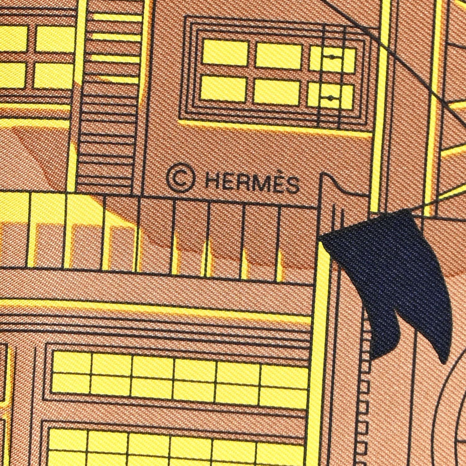 Hermes Silk Parade Scarf 90 Bleu Jaune Multicolor 3 of 9