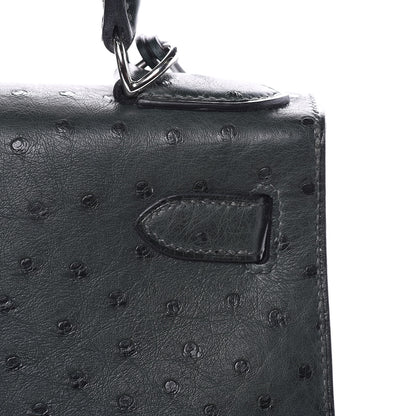 Hermes Ostrich Kelly Sellier 28 Vert Titien 22 of 33
