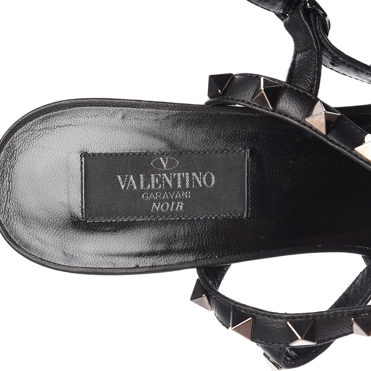 Nappa Rockstud Ankle Strap Low Heel Pumps 39 Black