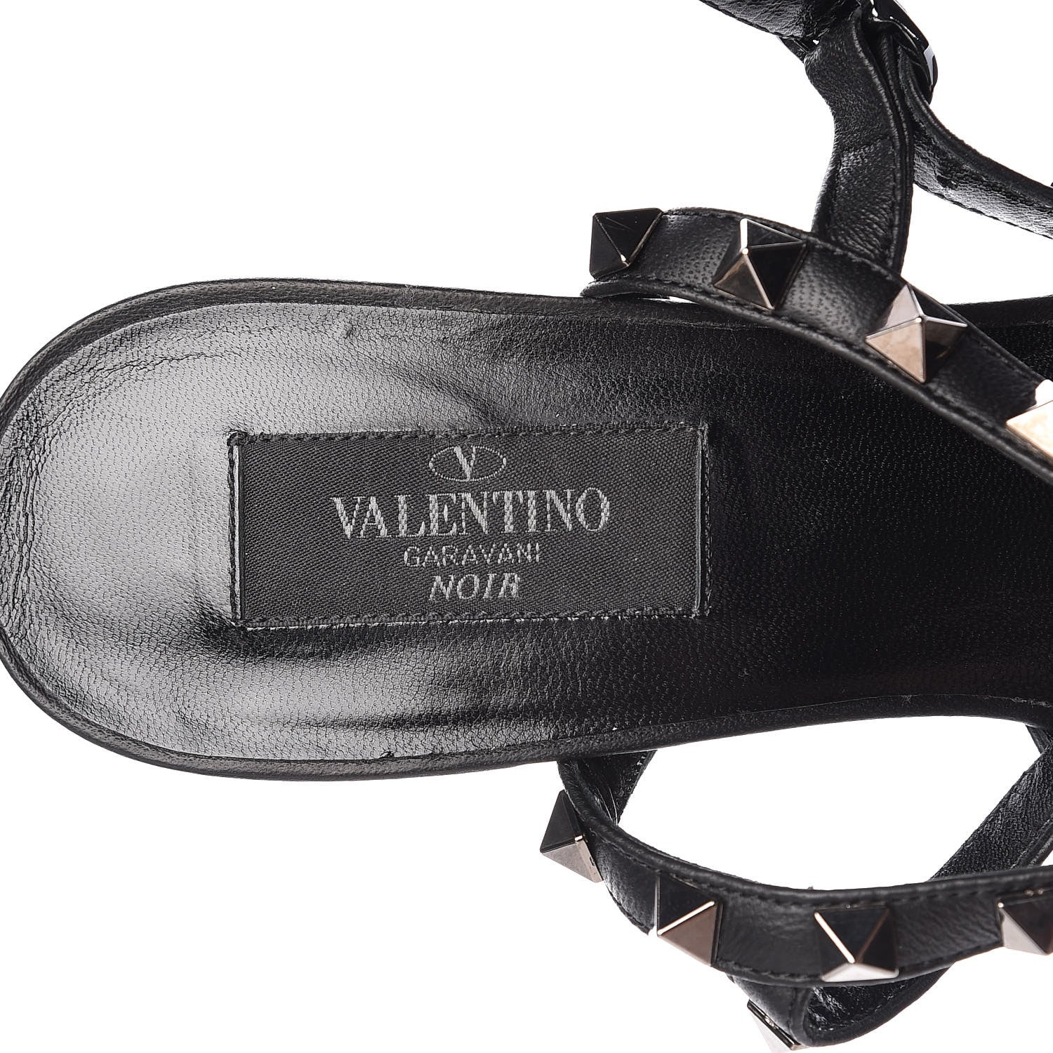 Valentino Garavani Nappa Rockstud Ankle Strap Low Heel Pumps 39 Black 6 of 13