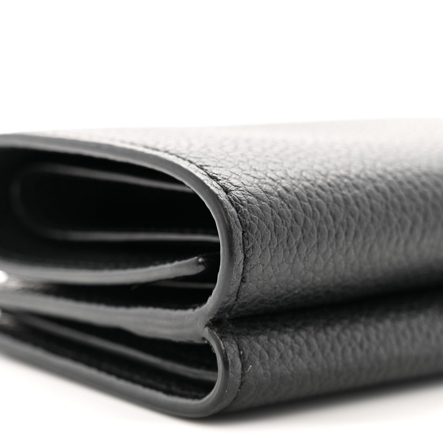 Saint Laurent Grained Calfskin Paris Petite Compact Wallet Black 7 of 9
