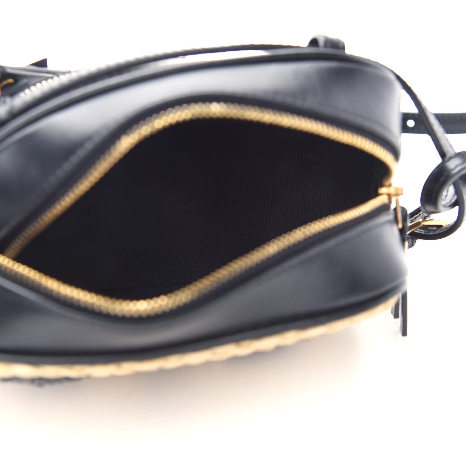 Saint Laurent Raffia Canvas Monogram Lou Heart Belt Bag Beige Black 5 of 9
