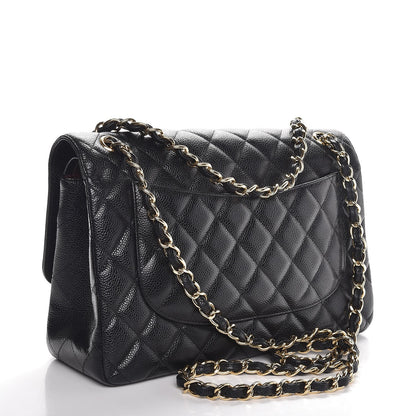 Chanel Caviar Quilted Jumbo Double Flap Black 3 of 7