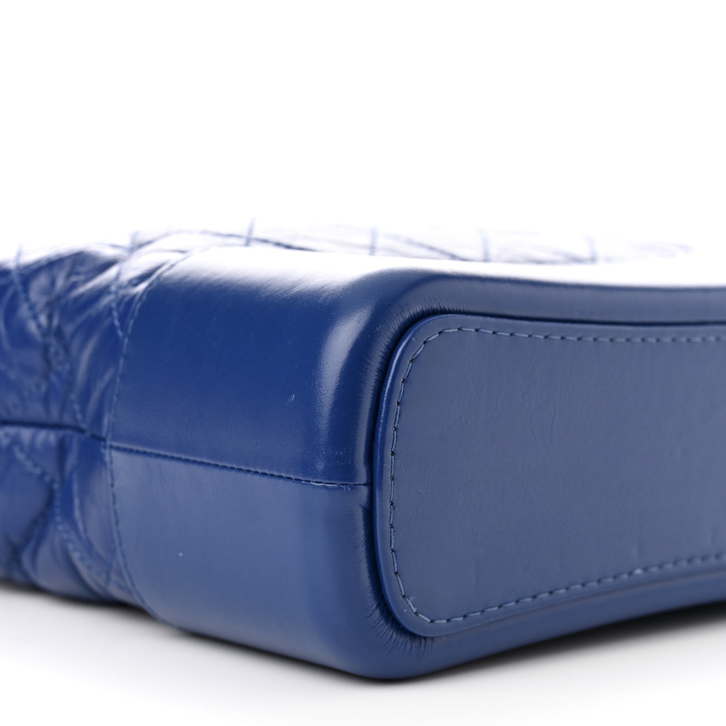 Aged Smooth Calfskin Quilted Medium Gabrielle Logo Hobo Blue