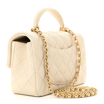 Chanel Caviar Quilted Mini Top Handle Rectangular Flap Beige 3 of 11
