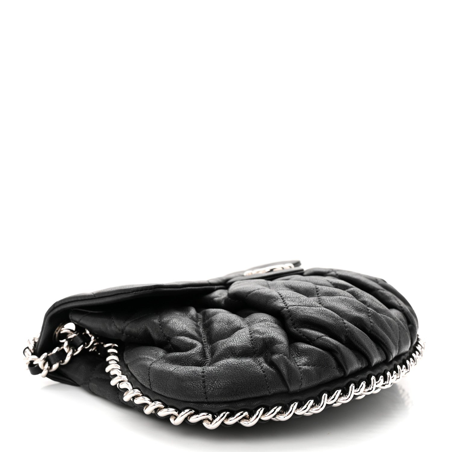 Chanel Washed Lambskin Quilted Medium Chain Around Messenger Black 4 of 11