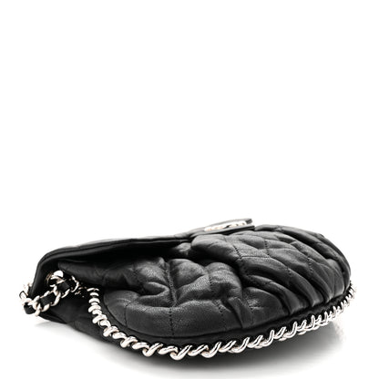 Chanel Washed Lambskin Quilted Medium Chain Around Messenger Black 4 of 11