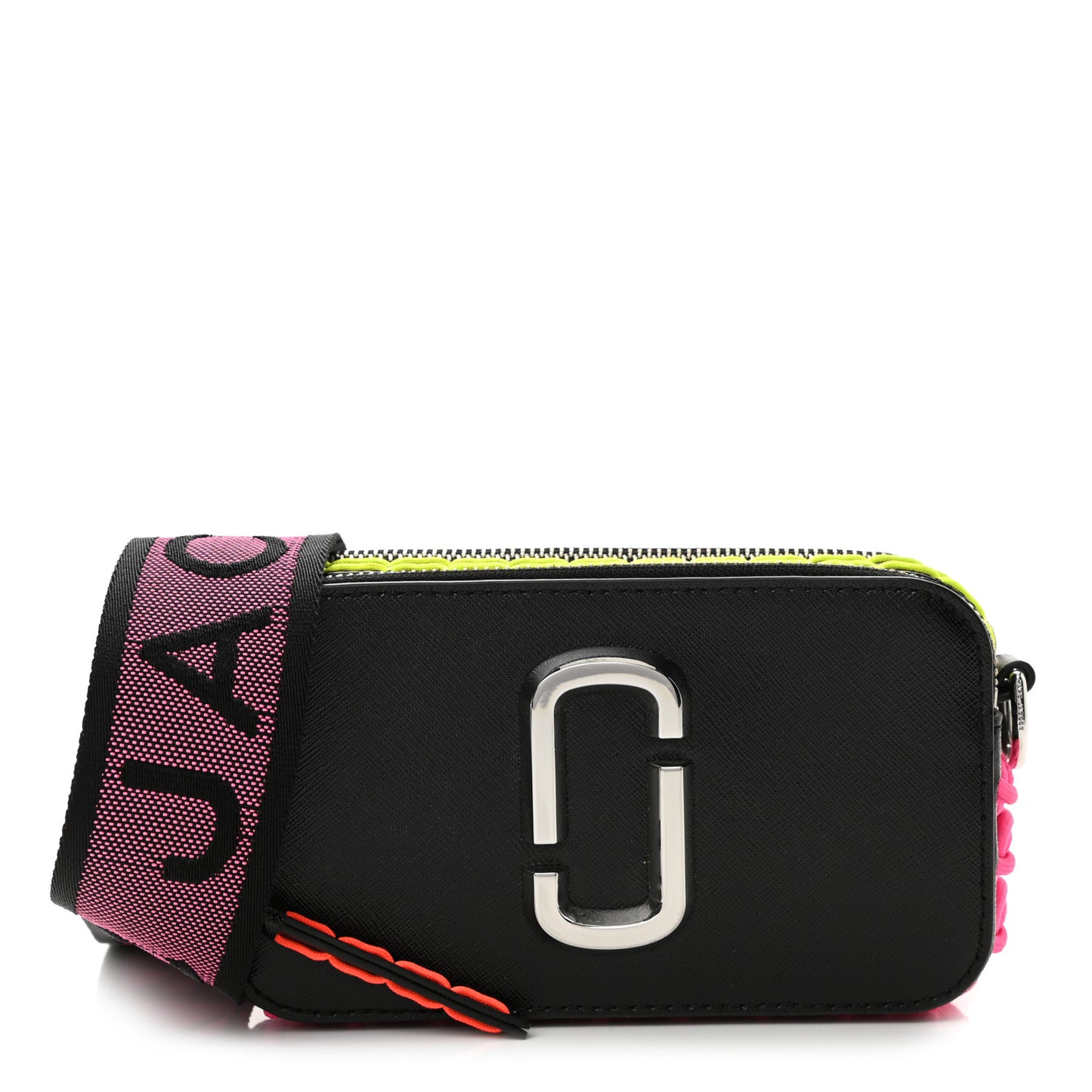 Saffiano Whipstitched Small Snapshot Camera Bag Black