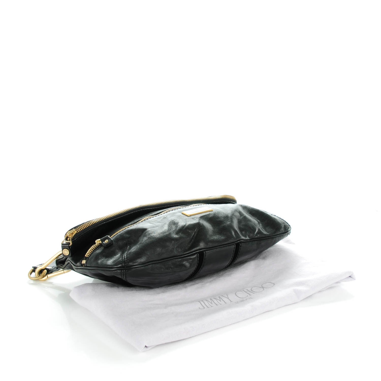 Jimmy Choo Calfskin Marin Foldover Clutch Black 4 of 6