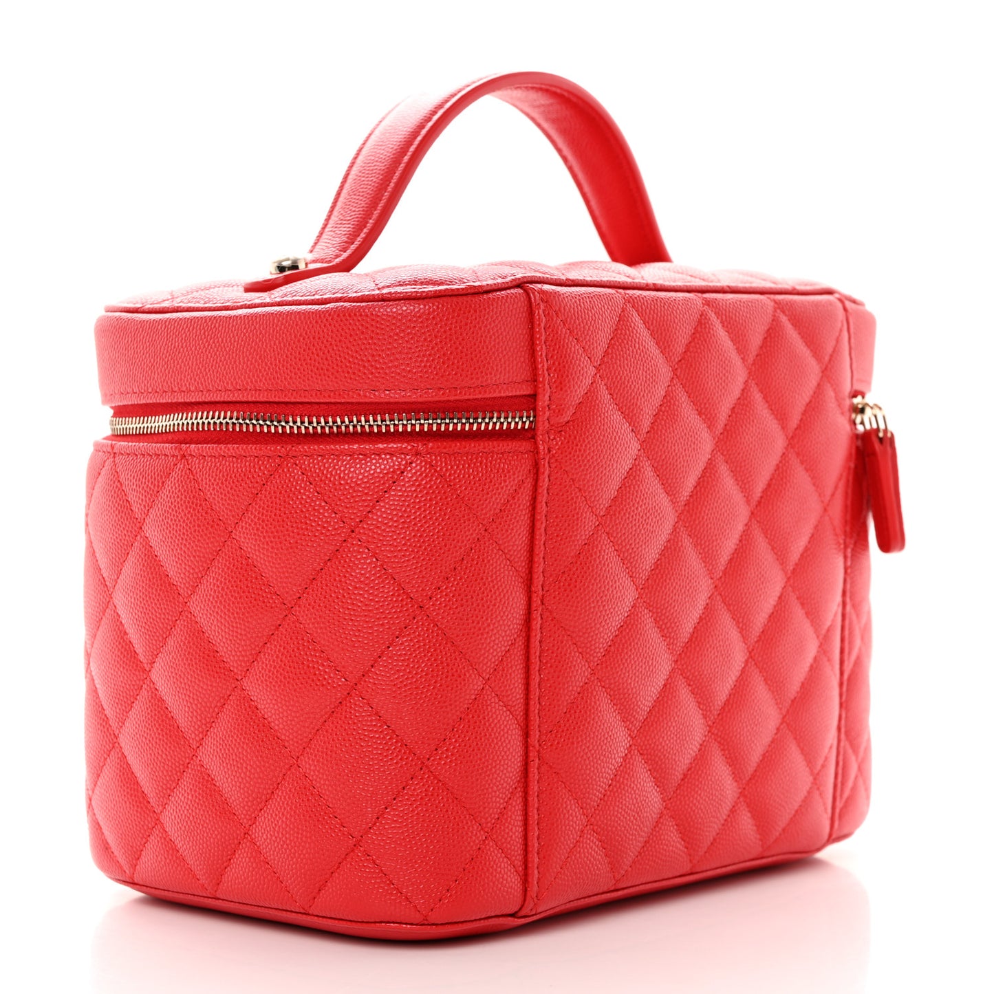 Caviar Quilted Large Vanity Pouch Red