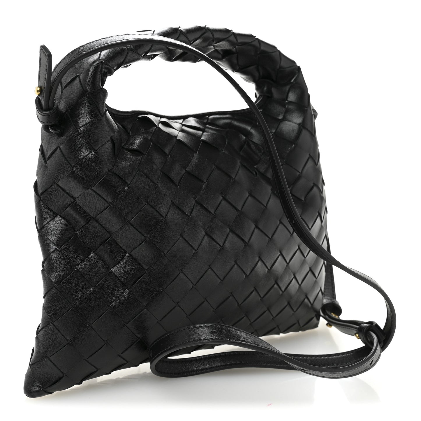 Calfskin Intrecciato Mini Hop Black
