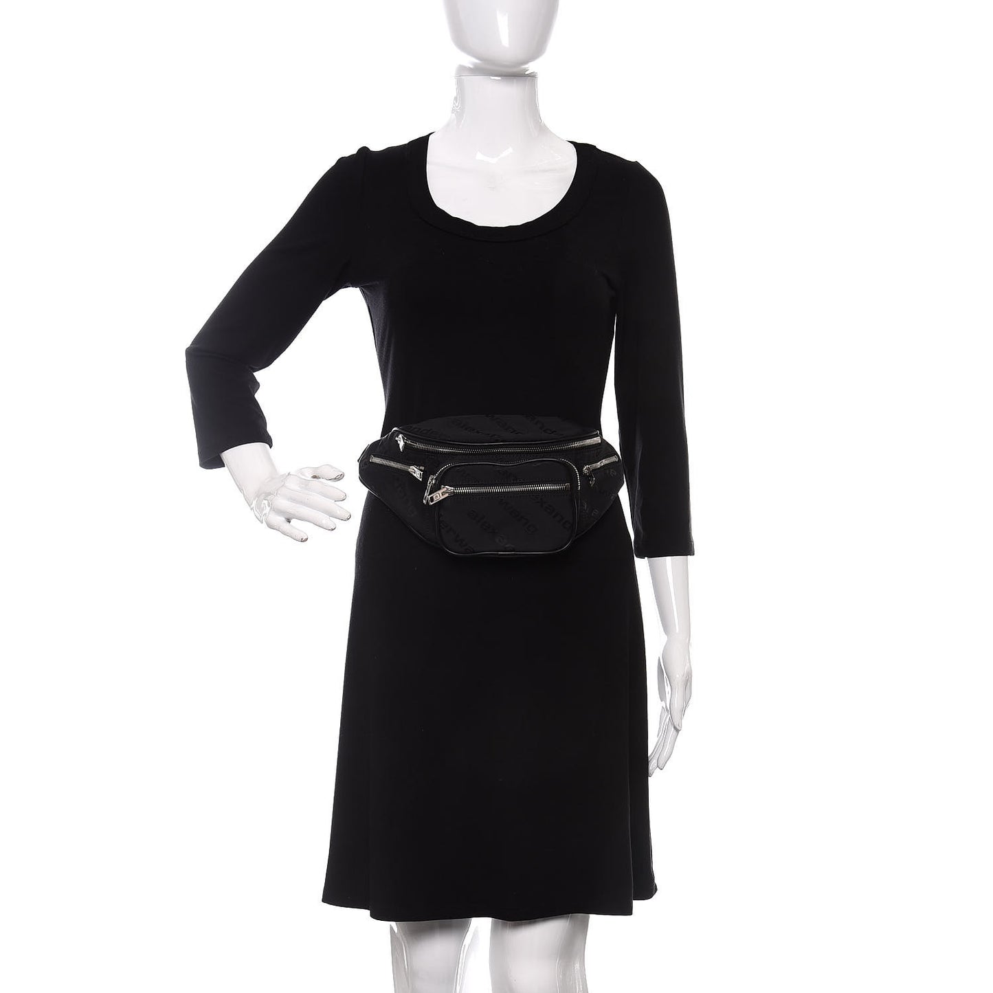 Nylon Logo Printed Attica Belt Bag Black