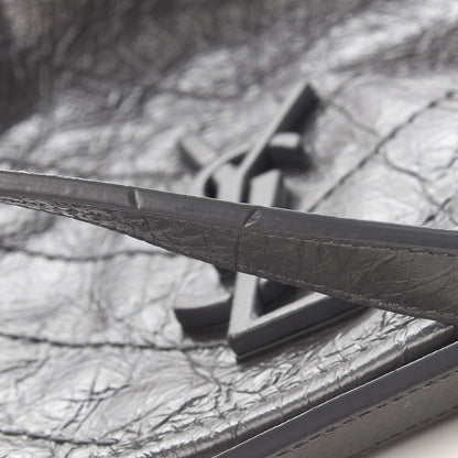 Saint Laurent Crinkled Calfskin Matelasse Monogram Medium Niki Chain Satchel Asphalt 9 of 10