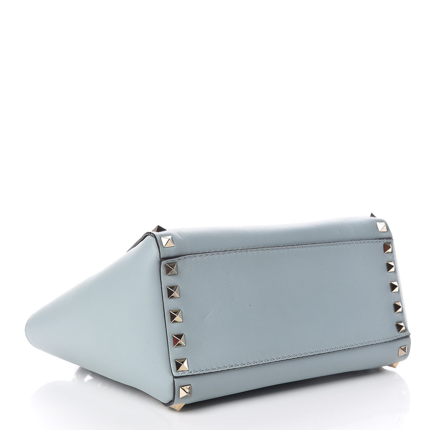Vitello Mini Rockstud Double Handle Tote Sky Sorbet