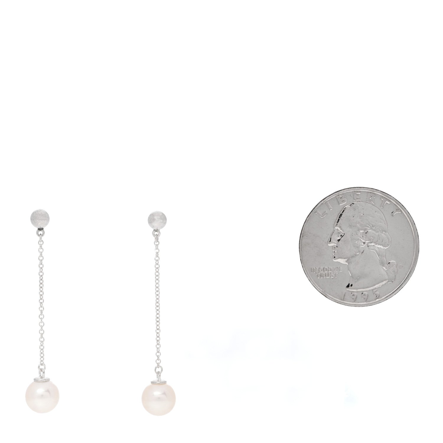 Tiffany Sterling Silver Cultured Pearl Ziegfeld Drop Earrings 2 of 4