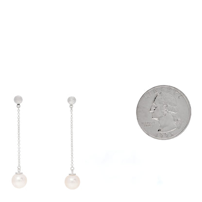 Tiffany Sterling Silver Cultured Pearl Ziegfeld Drop Earrings 2 of 4